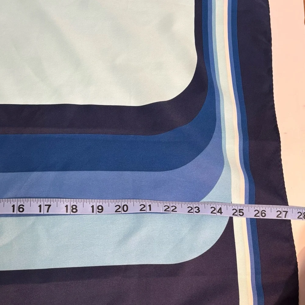 vintage Garret square scarf with mod blue lines